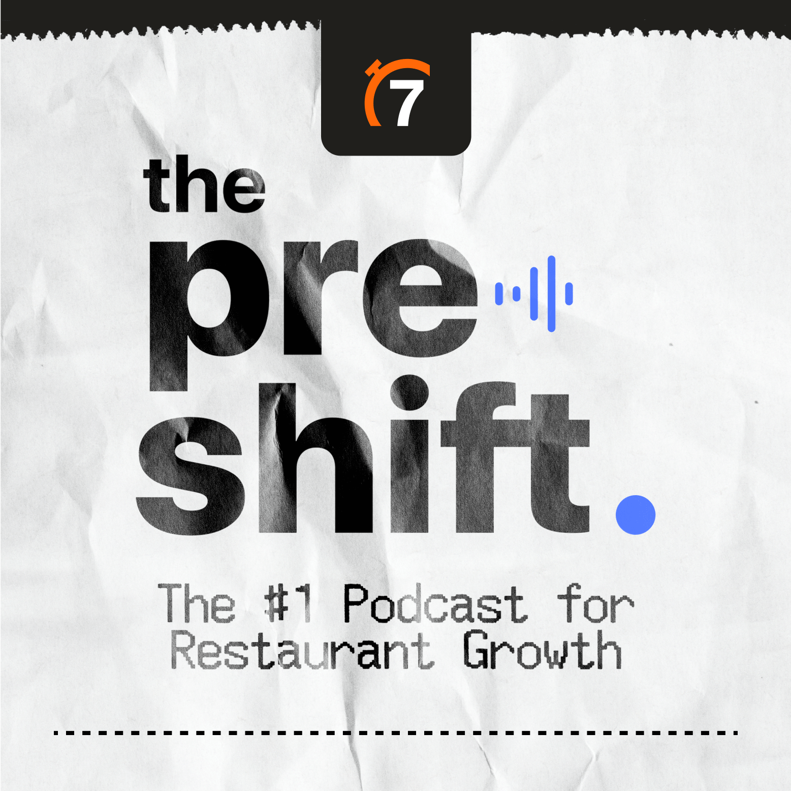 Pre-shift podcast thumbnail of logo on receipt